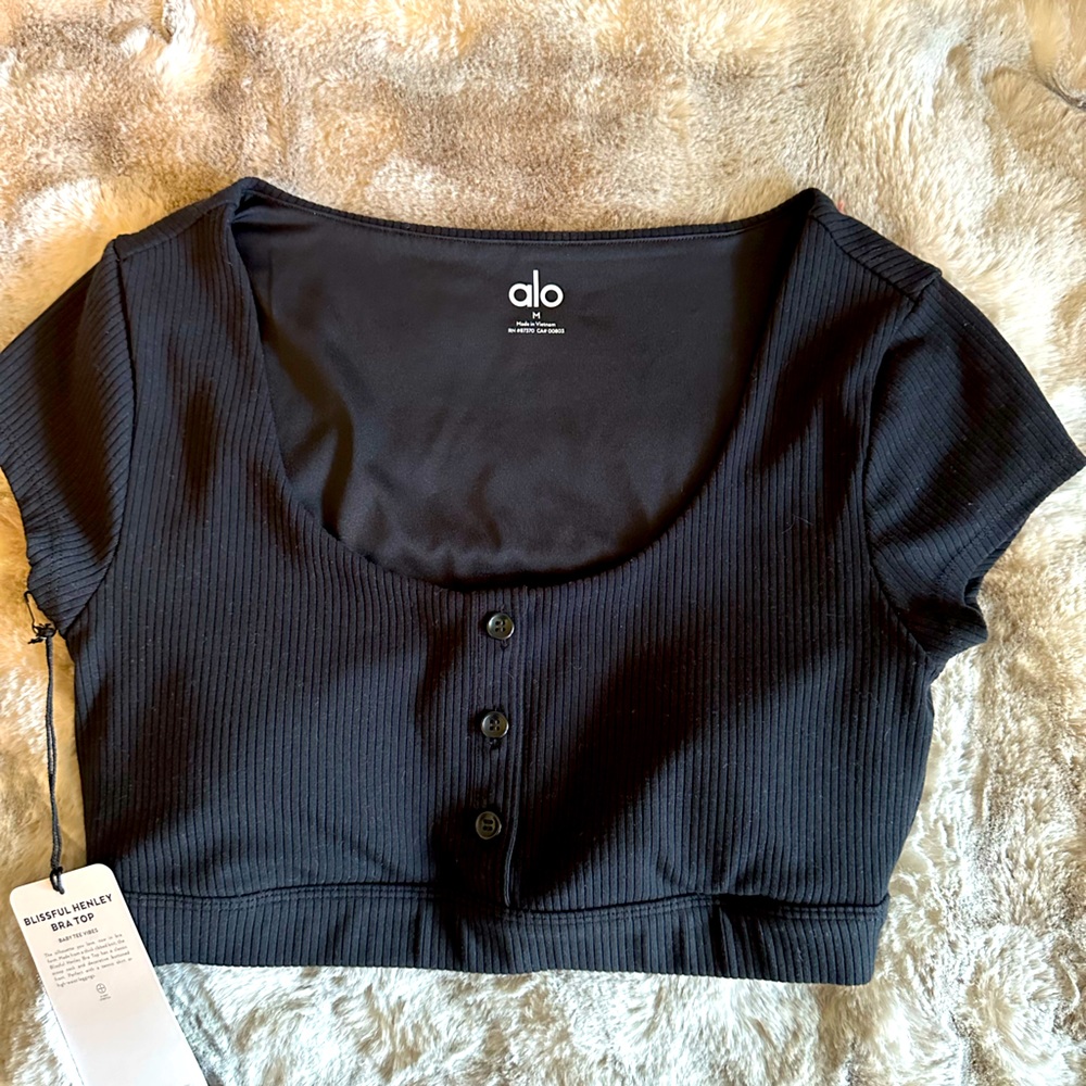 ALO Blissful Henley Bra Top